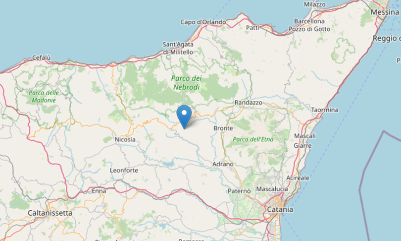 Due scosse di terremoto nell'Ennese, la più forte a Troina 3.5