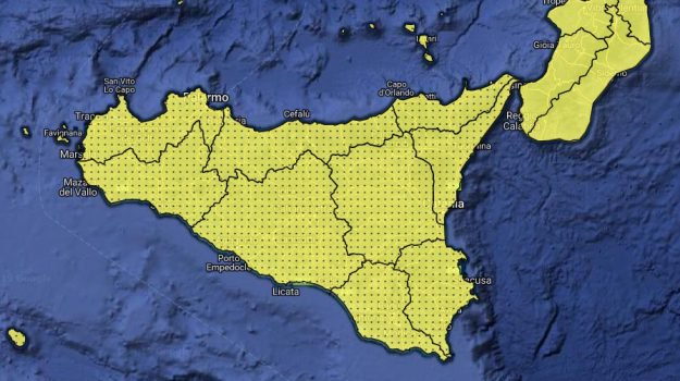 Protezione civile, domani è allerta gialla in Sicilia