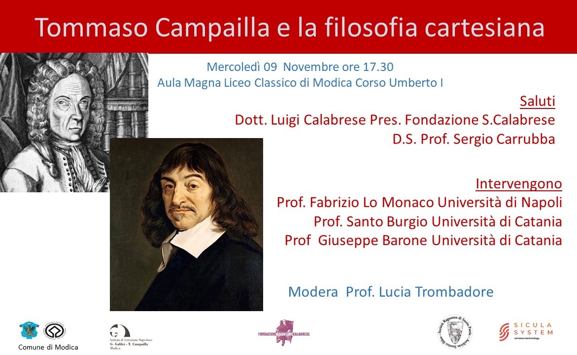 Modica, al Liceo Classico iniziativa culturale "Tommaso Campailla e la filosofia cartesiana"