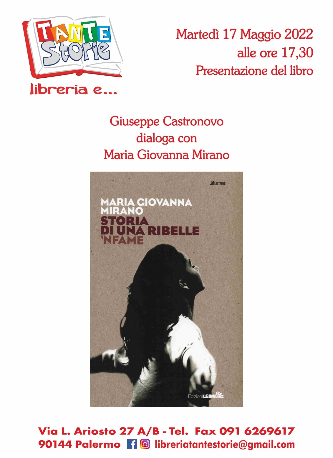 Palermo, alla Libreria Tante Storie si presenta il romanzo "Storia di una ribelle 'nfame"