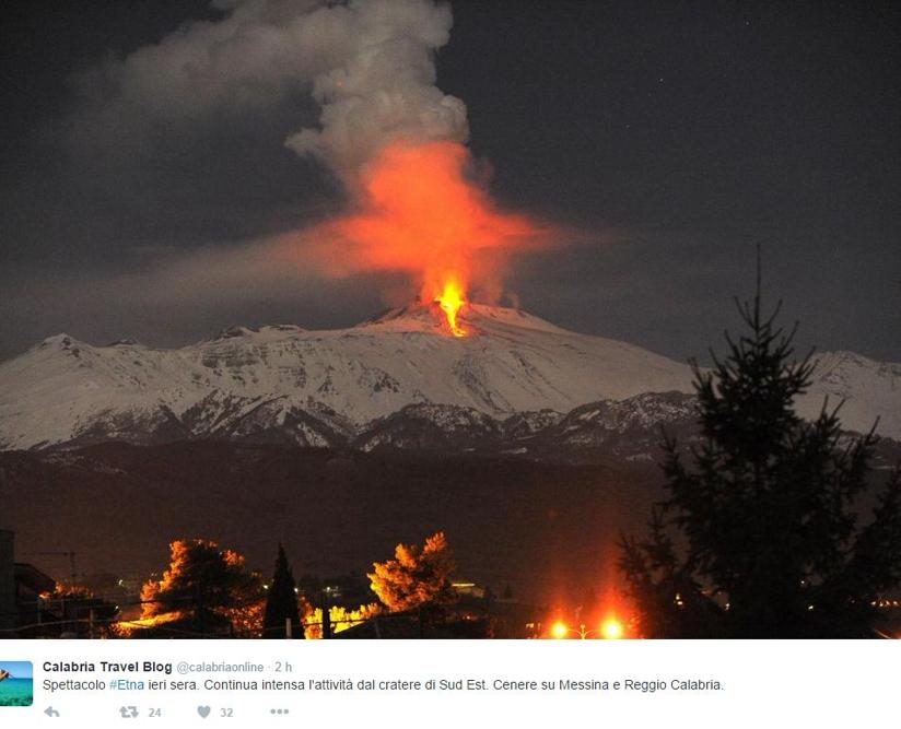 Etna, crateri sommitali in attività: fuoriuscita di gas