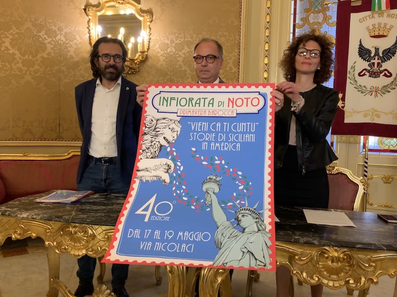 "I siciliani d'America" presentata a Noto la 40 esima  Infiorata  2019