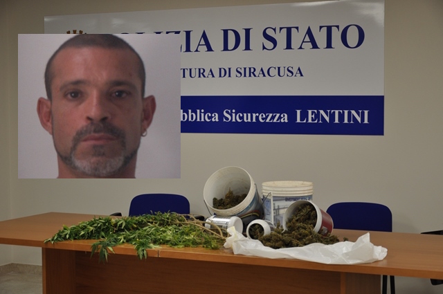Piante di marijuana e droga pronta per lo spaccio, arresto a Lentini
