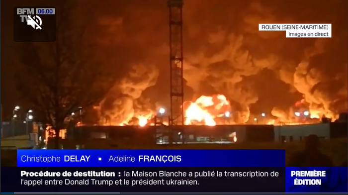 Incendio in Francia in uno stabilimento chimico della Lubrizol: è allarme