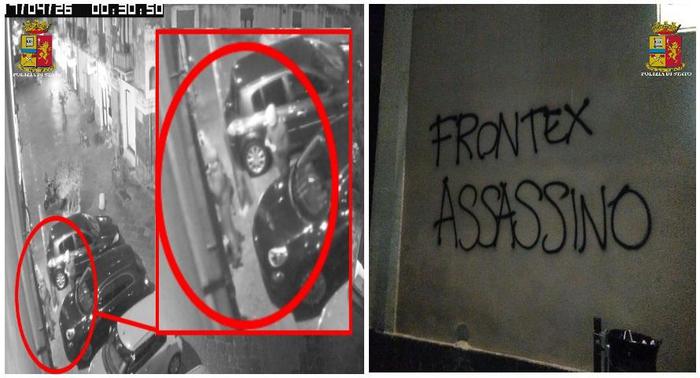 Scritte "Frontex assassino", cinque denunciati a Catania