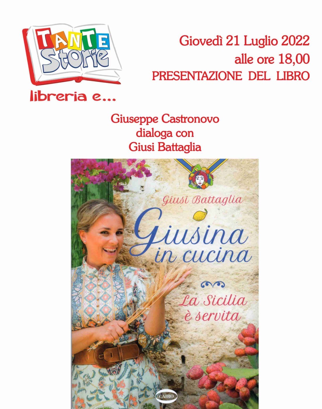 Palermo, alla Libreria Tante Storie si presenta il libro "Giusina in cucina. La Sicilia è servita"