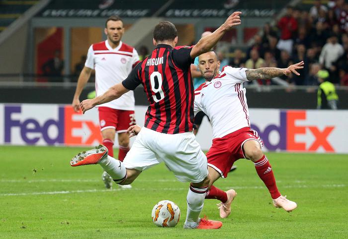 Europa League, il Milan soffre per un tempo poi fra 3 gol all'Olympiacos