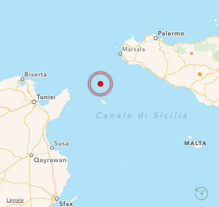 Sisma di magnitudo 3.1 nel Canale di Sicilia: paura a Marsala e Lampedusa