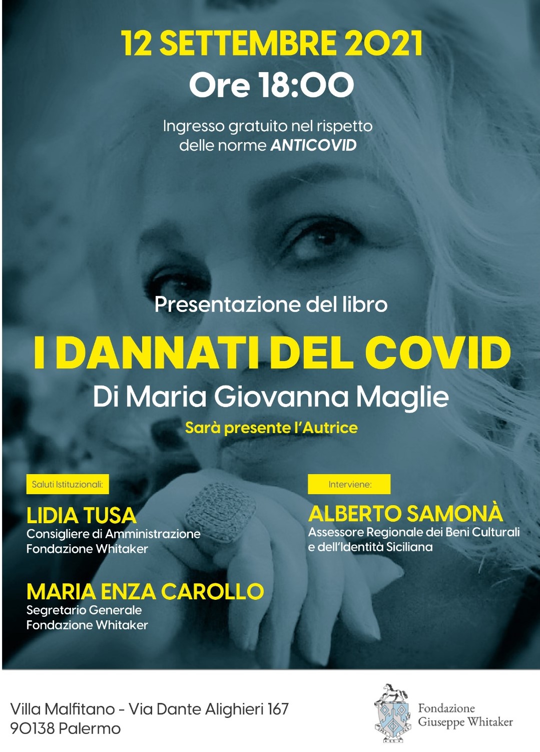 Palermo, rinviata la presentazione del libro di Maria Giovanna Maglie "I dannati del Covid"