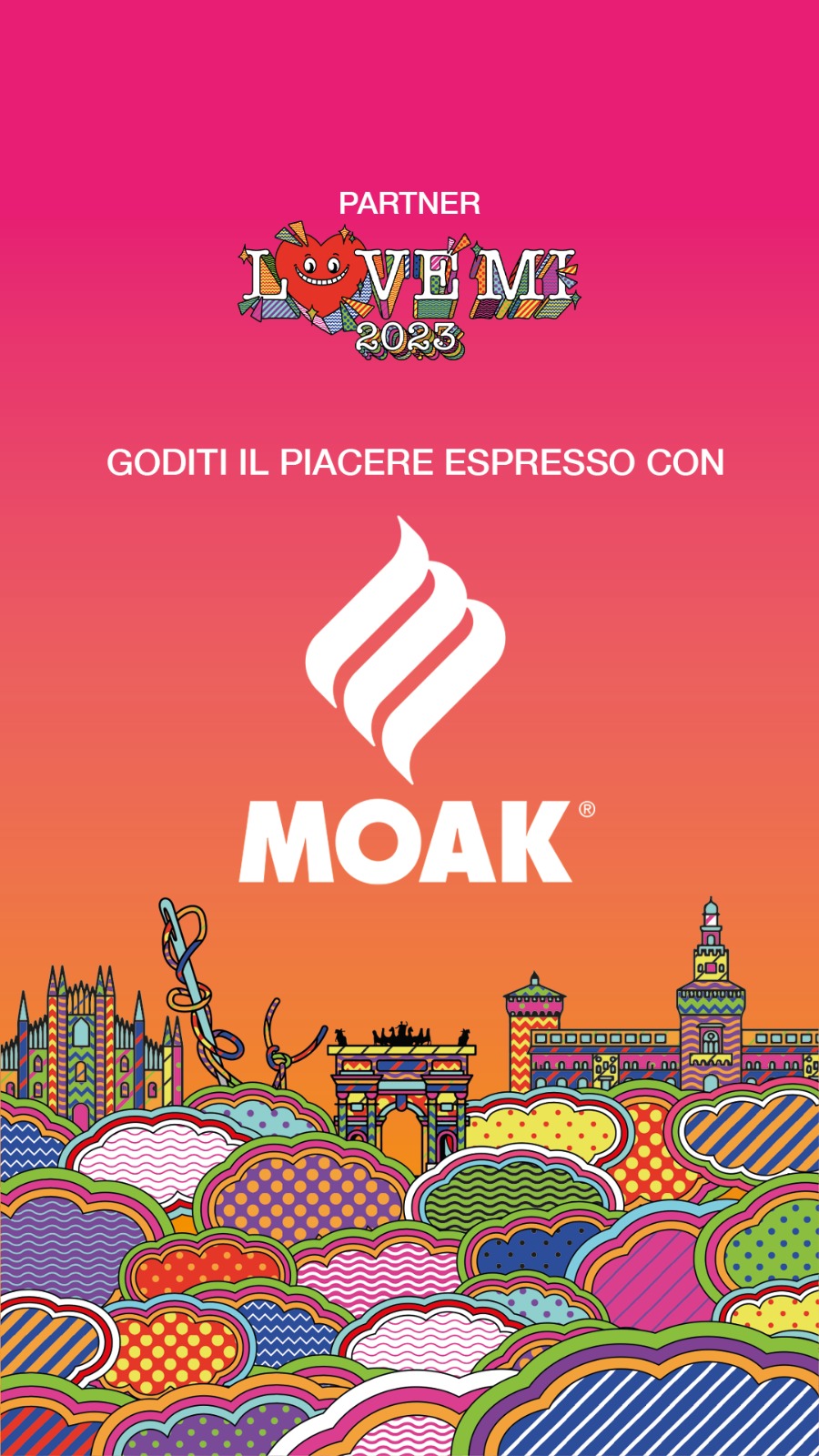 Caffè Moak "Coffee Partner" del concerto LOVE MI in Piazza Duomo a Milano