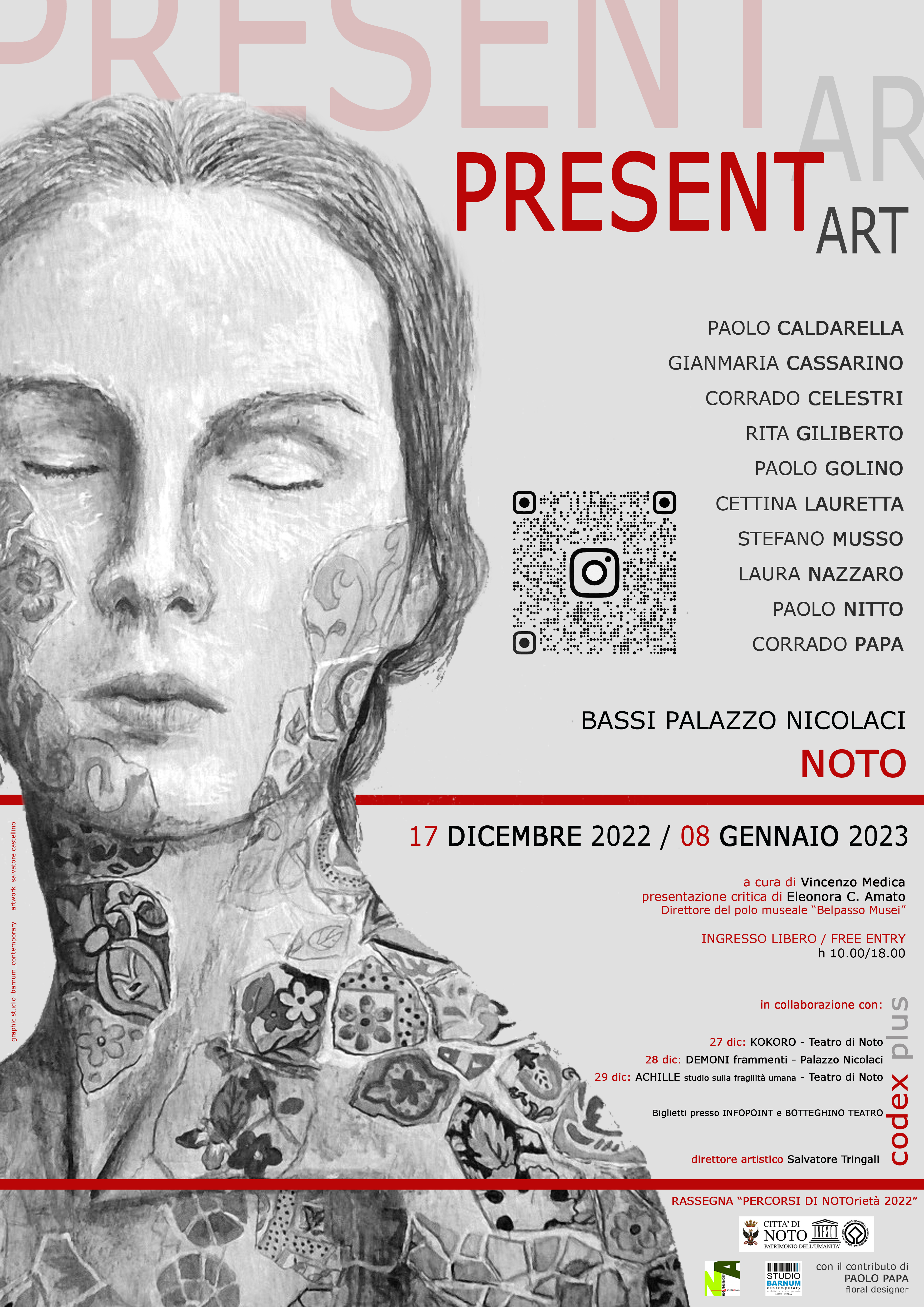 Noto, a Palazzo Nicolaci fino all'8 gennaio la rassegna artistica "Present"