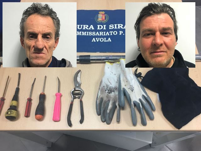 Sorpresi a rubare in un'attività commerciale di Avola, due arresti