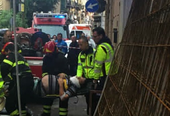 Palermo, crolla un muro a Borgo Vecchio: operaio resta ferito