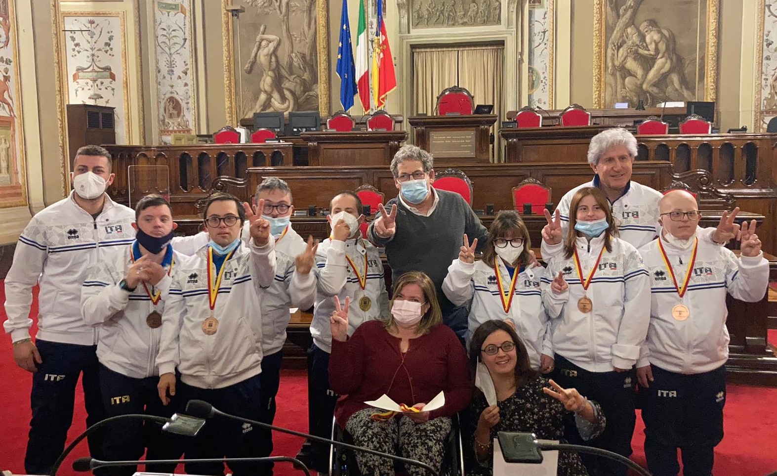 Palermo, bambini down: il presidente Miccichè premia gli atleti C21 reduci dai campionati europei