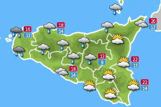 Allerta meteo gialla in Sicilia, in arrivo piogge e temporali