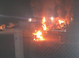 Bruciati 5 automezzi all'impresa che raccoglie i rifiuti a Canicattì