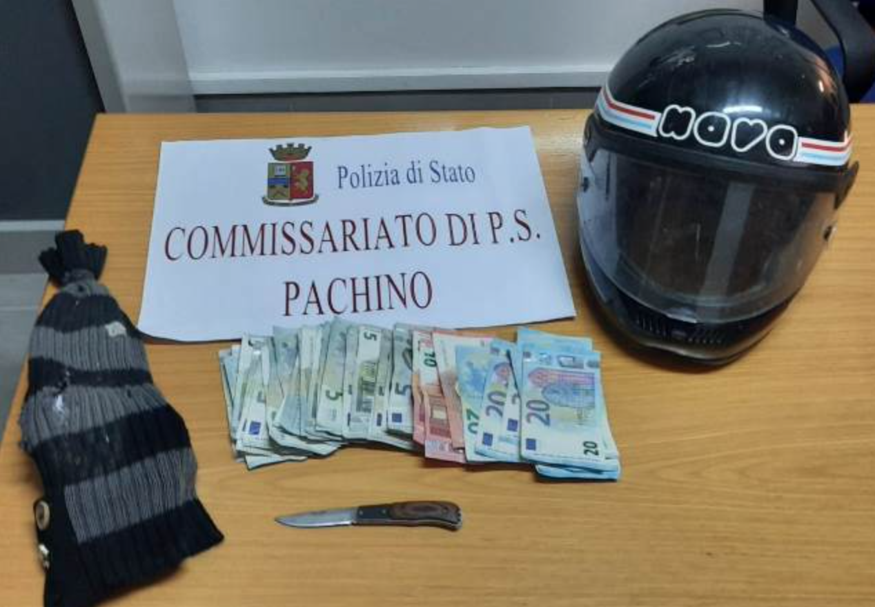 Rapinò Centro scommesse in corso Nunzio Costa: arrestato a Pachino