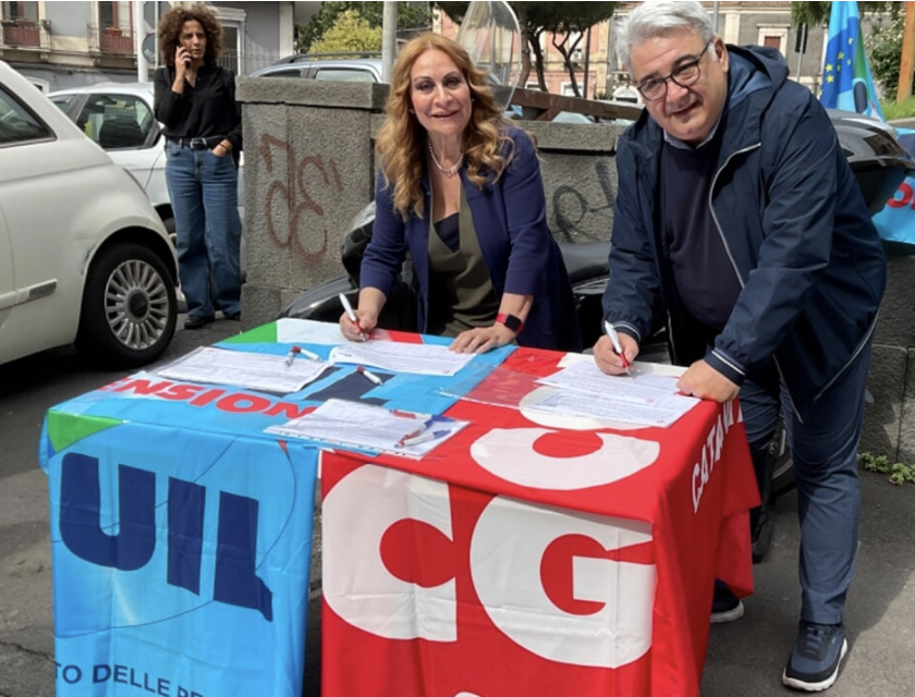 Autonomia, anche a Catania Cgil e Uil raccoglie le firme contro la Riforma