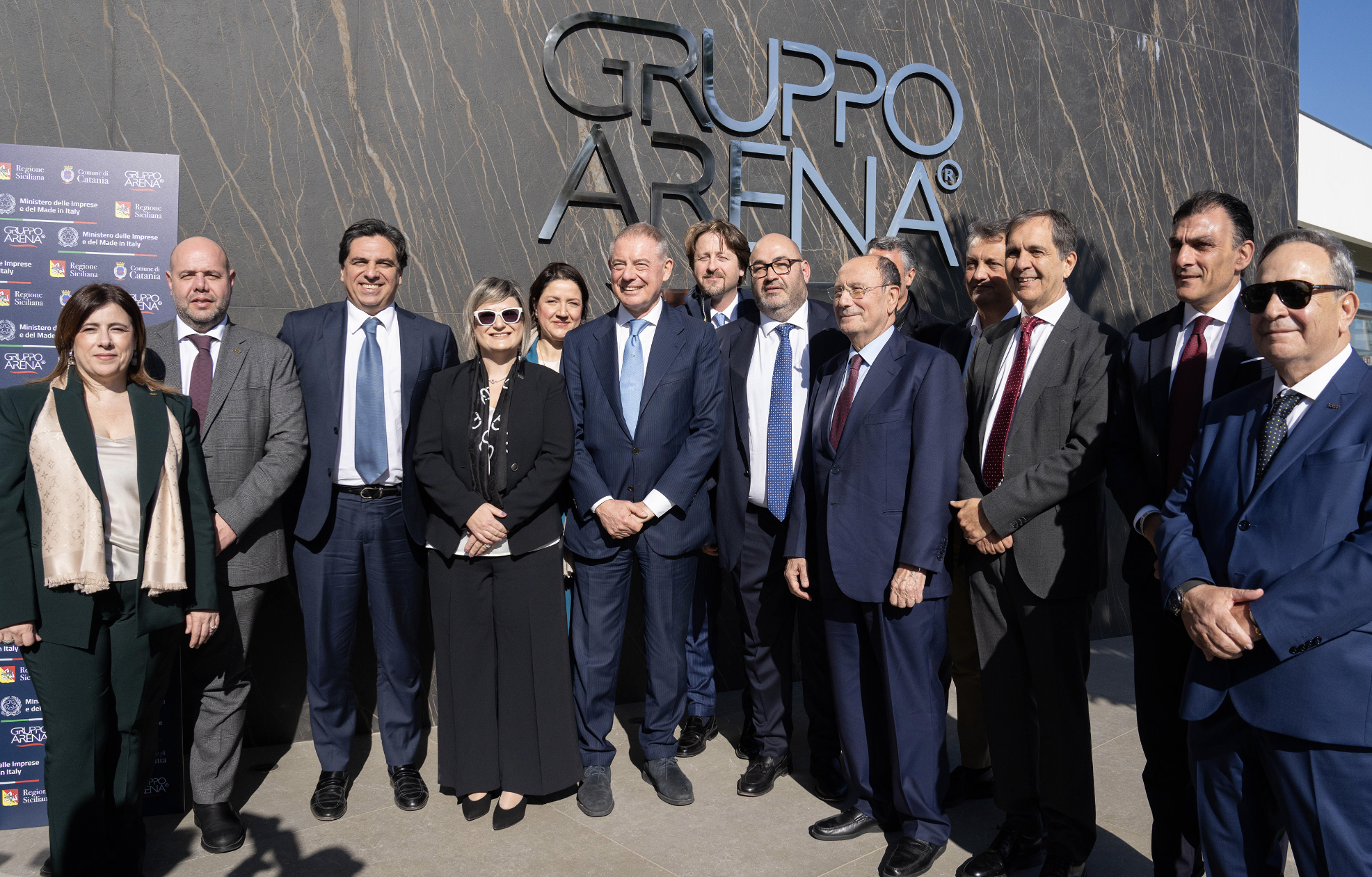 Il ministro Urso e Schifani alla logistica del Gruppo Arena a Catania, poi alla 3Sun