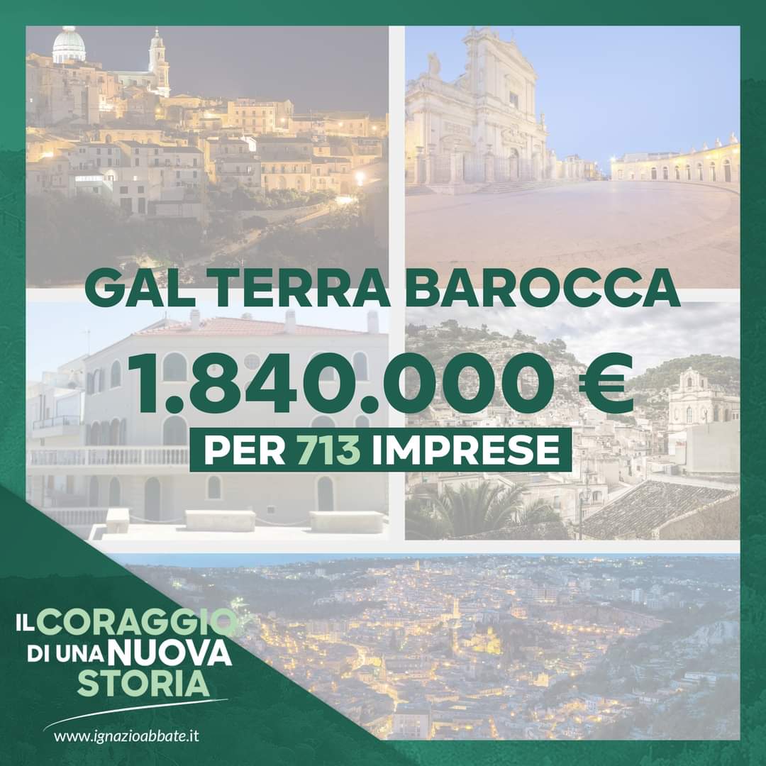 Bonus Sicilia, Abbate: 1 milione e 840mila euro di aiuti per le aziende dei Comuni "Gal Terra Barocca"