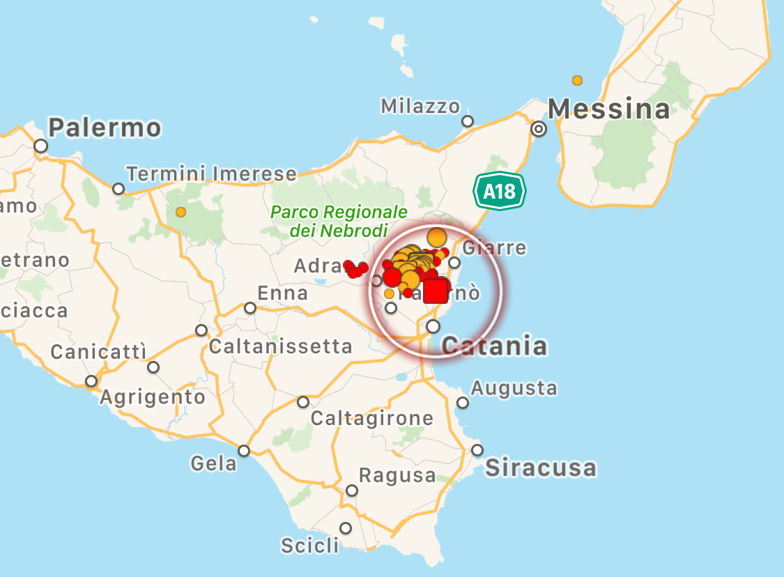 Scossa di terremoto di magnitudo 3.4 tra Catania e Taormina