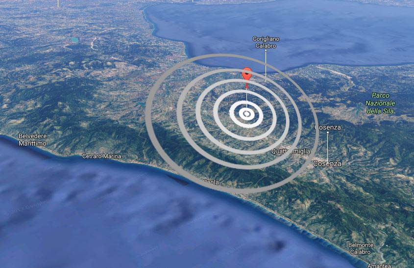 Terremoto, stanotte nel Cosentino una scossa di magnitudo 3.1 