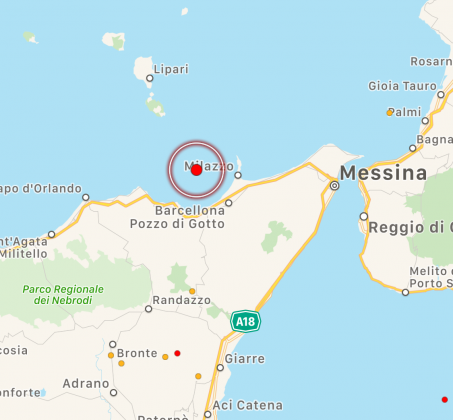 Scossa di terremoto di magnitudo 3.1 tra Milazzo  e Isole Eolie